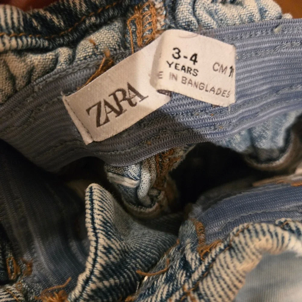 Zara Kids Crochet Knit Top‎ and Distressed Denim Jeans Set Size 3-4 Years Boho